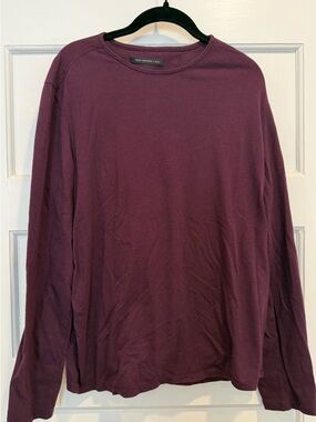 John Varvatos Long-Sleeve Crewneck Shirt - Plum Wine